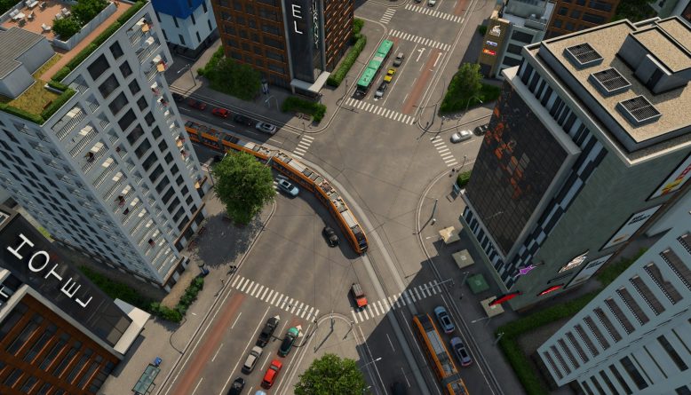 Transport Fever 3 vista de ciudad