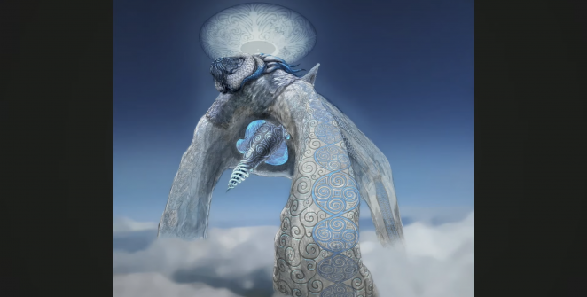 Concept art de un coloso arcano en FFXIV Evercold