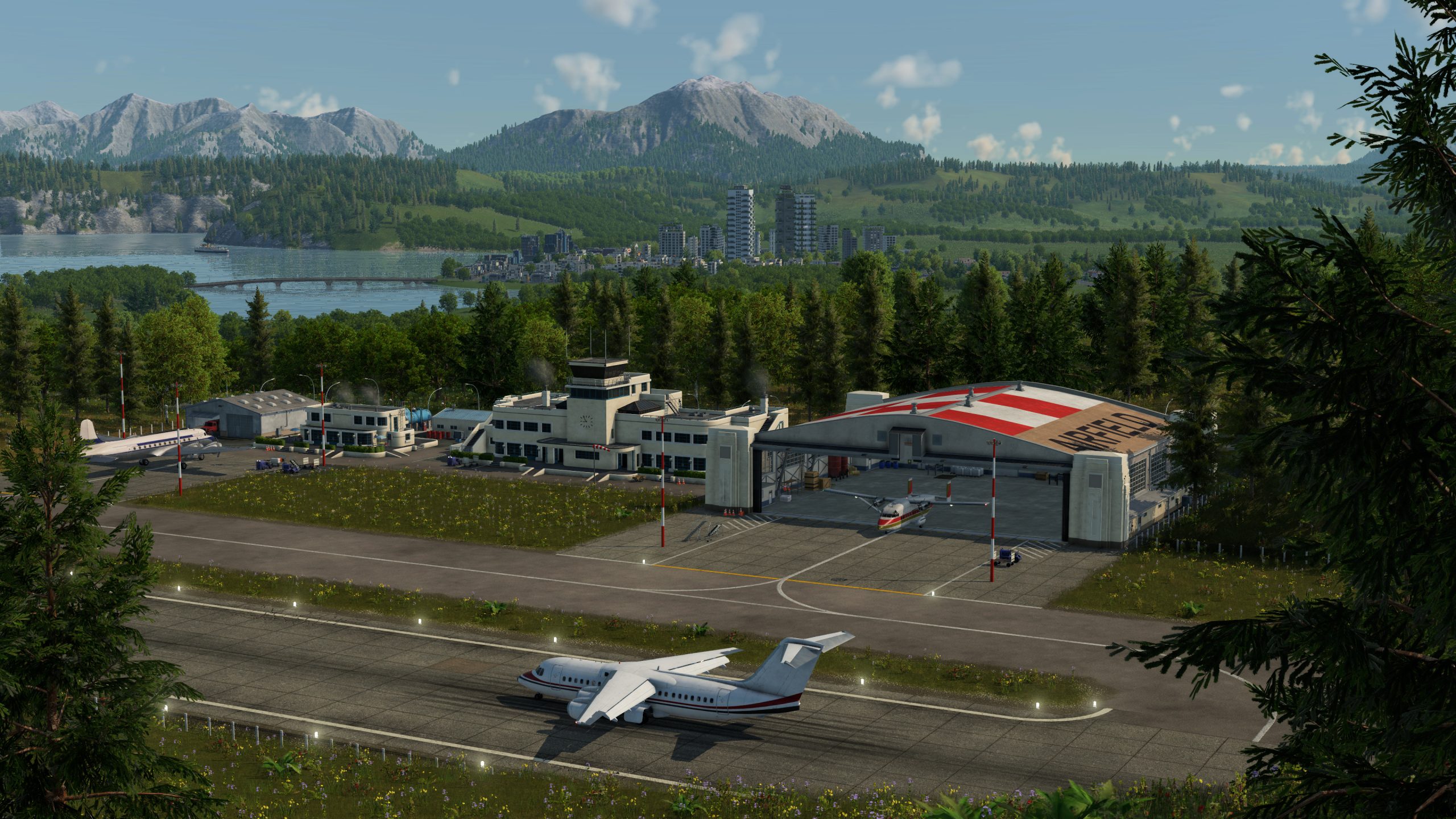 Aeropuerto con aviones en Transport Fever 3