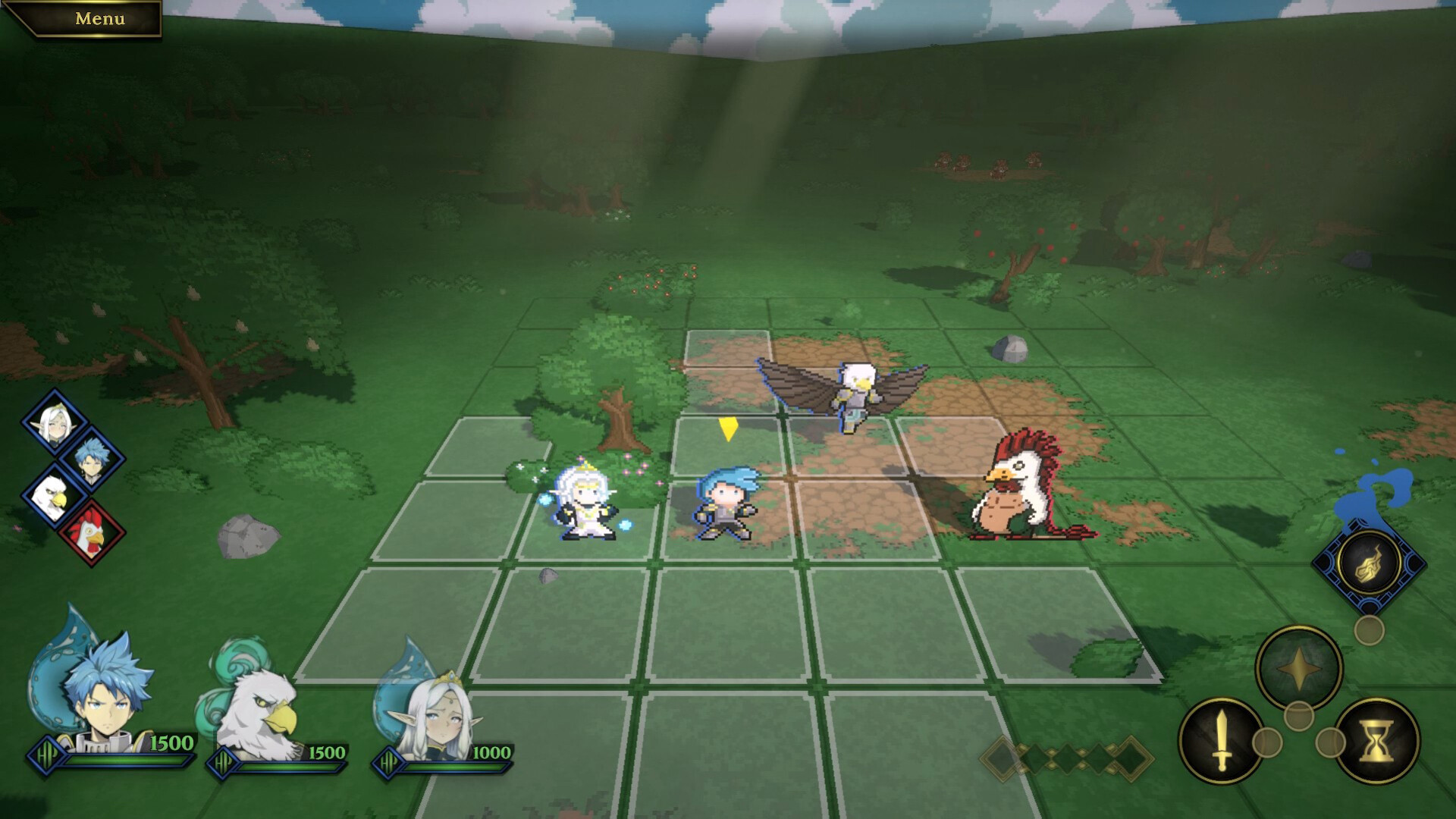 Heroes of Anirea — combate por turnos pixel art 2.5D