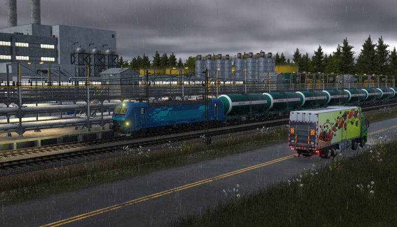 Estación de tren industrial en Transport Fever 3