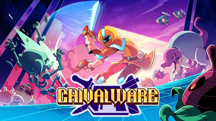 Chivalware roguelite pixel art, caballeros digitales con armas disquete