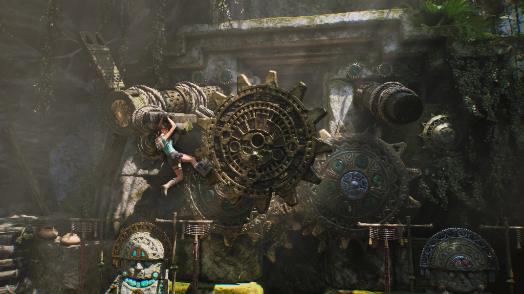 Lara resuelve un puzle antiguo en el Lost Valley — Tomb Raider: Legacy of Atlantis