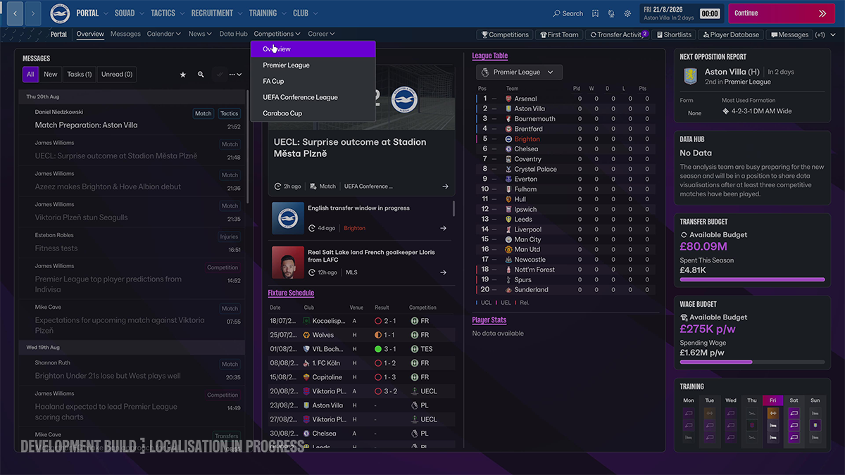 Football Manager 27 - Nuevo menú de subnavegación
